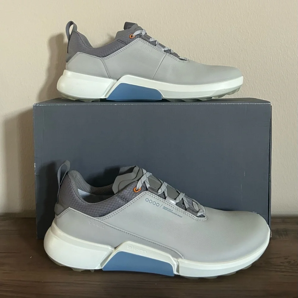 Ecco Men’s Biom H4 Golf Shoes-Leather-Gore-Tex-Concrete-Various Sizes NIB - Picture 7 of 10